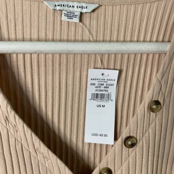 AE Knit Button Front Midi Dress - Picture 5 of 6